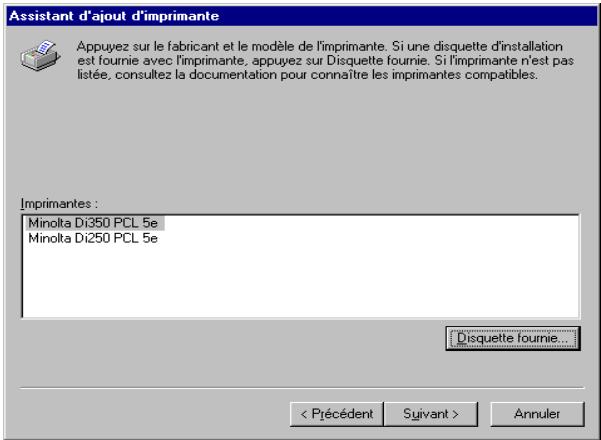 KONICA MINOLTA PI3500 - Une liste d'imprimantes apparaît. - 1