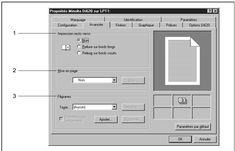 KONICA MINOLTA PI6000 - Fonctions du fichier de propriétés avancée - 1
