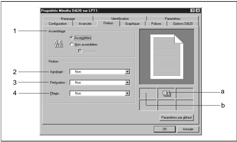 KONICA MINOLTA PI6000 - Fonctions du fichier de propriétés finition - 1