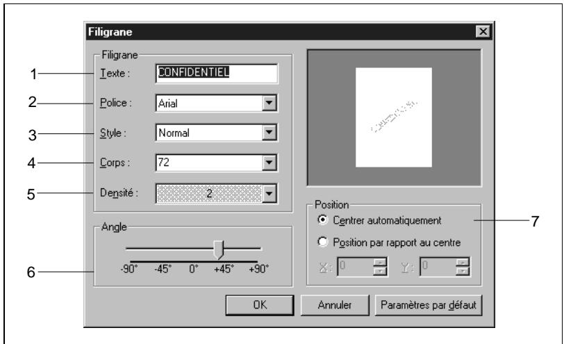 KONICA MINOLTA PI6000 - Boîte de dialogue filigrane - 1