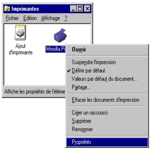KONICA MINOLTA PI6000 - Propriétés de l'imprimante - 1