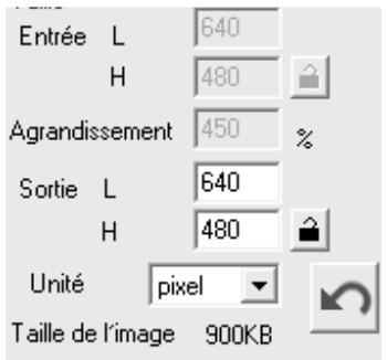 KONICA MINOLTA SCAN ELITE 5400 II - Case de dimensions de sortie : - 1