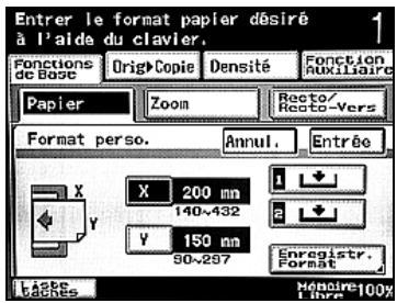 KONICA MINOLTA BIZHUB 250 PH2 5 COPY - Enregister un papier de format non standard (réglages Format person.) - 4