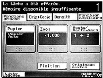 KONICA MINOLTA BIZHUB 250 PH2 5 COPY - Quand le message "... Mémoire disponible insuffisante" apparait - 1
