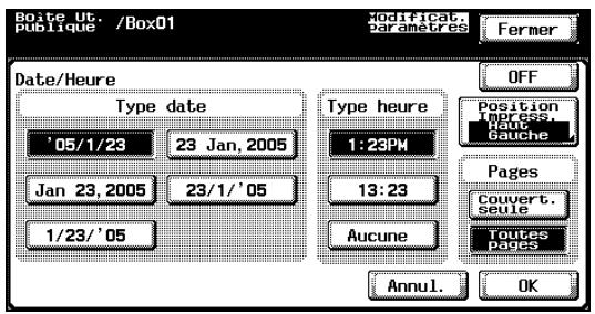 KONICA MINOLTA BIZHUB C252 - Sous "Type date", sélectionné le format de date. - 1