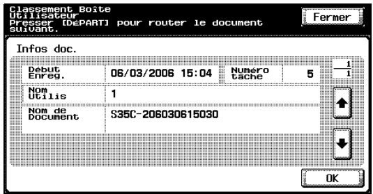 KONICA MINOLTA BIZHUB C252 - Appuyez sur [Infos doc.]. - 2
