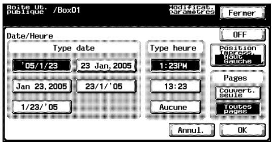 KONICA MINOLTA BIZHUB C252 - Sous "Type date", selectionnez le format de date. - 1