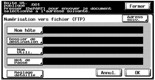 KONICA MINOLTA BIZHUB C252 - Tapez les informations du serveur FTP. - 1