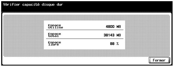 KONICA MINOLTA BIZHUB C252 - Pour vérifier l'espace du disque dur - 1