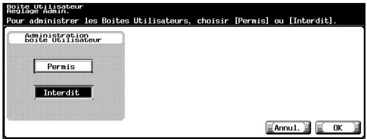 KONICA MINOLTA BIZHUB C252 - Pour spécifique le paramètre "Boîte Utilisateur Réglage Admin." - 1