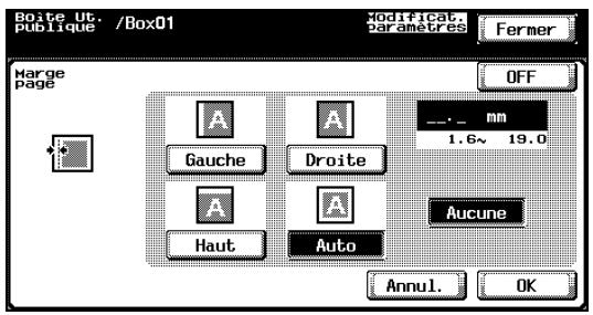 KONICA MINOLTA BIZHUB C252 - Appuyez sur [Marge de Page]. - 2
