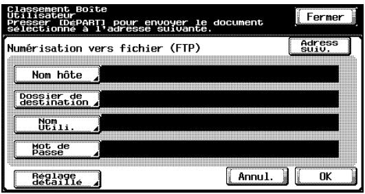 KONICA MINOLTA BIZHUB C252 - Tapez les informations du serveur FTP. - 1