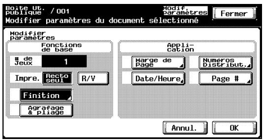 KONICA MINOLTA BIZHUB C252 - Appuyez sur [Finition]. - 1