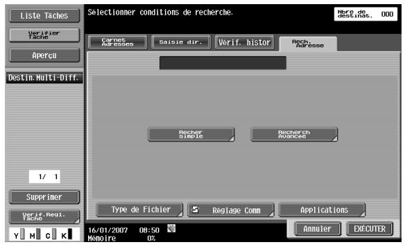 KONICA MINOLTA BIZHUB C253 - Recherche adresse - 1