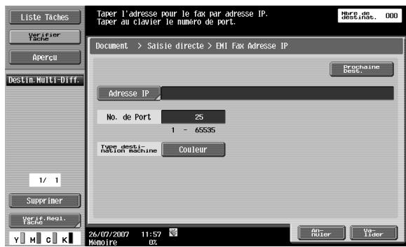 KONICA MINOLTA BIZHUB C253 - Saisie directe - fax adresse IP - 1