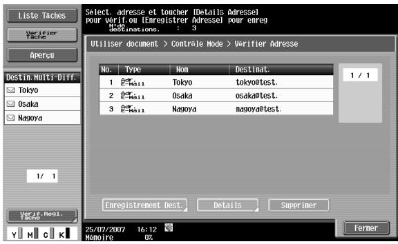 KONICA MINOLTA BIZHUB C253 - Vérifier les réglages tâche - vérifier adresse - 1