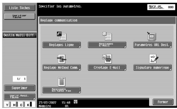 KONICA MINOLTA BIZHUB C253 - Aperçu des réglages de communication - 1