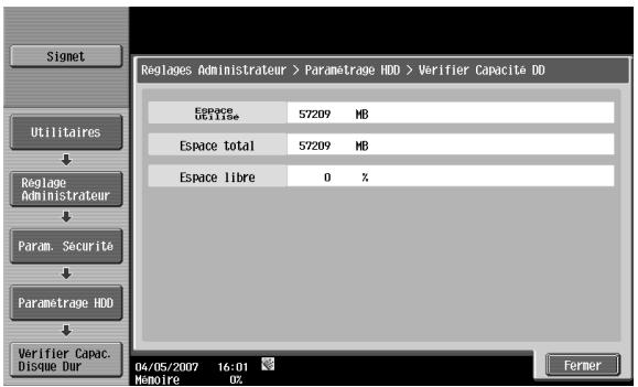 KONICA MINOLTA BIZHUB C253 - Vérification capacité HDD - 1