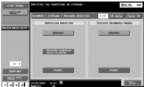 KONICA MINOLTA BIZHUB C253 - Cryptage - paramètres détaillés - 1