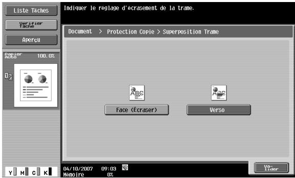 KONICA MINOLTA BIZHUB C253 - Paramètres détaillés - superposition trame - 1