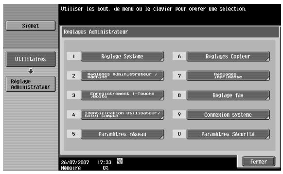KONICA MINOLTA BIZHUB C253 - Réglage administrateur - 1