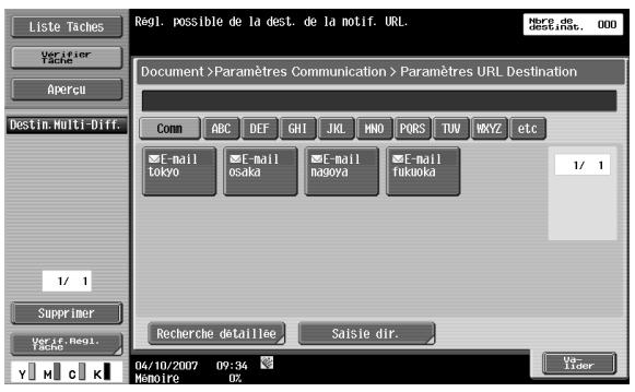 KONICA MINOLTA BIZHUB C253 - Réglages communication - paramètres URL destination - 1