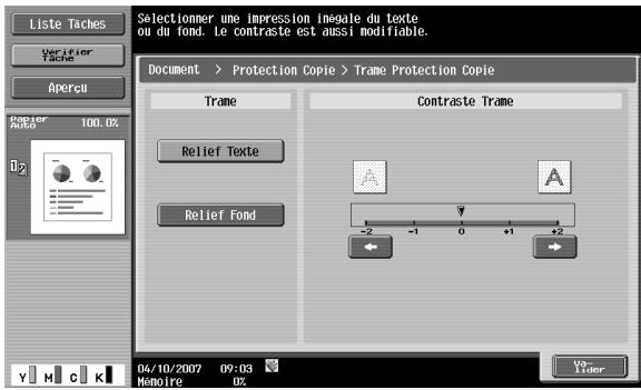 KONICA MINOLTA BIZHUB C253 - Paramètres détaillés - trame protection copie - 1