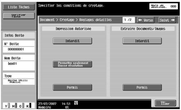 KONICA MINOLTA BIZHUB C253 - Cryptage - paramètres détaillés - 1