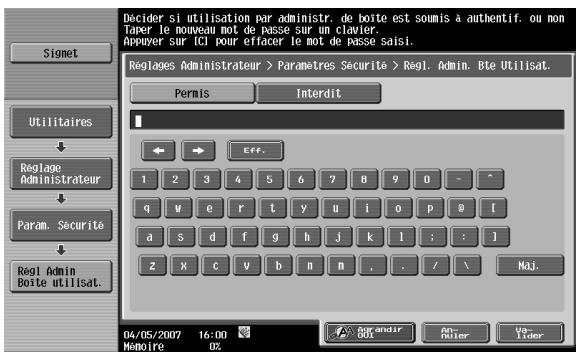 KONICA MINOLTA BIZHUB C253 - Spécifier l'administrateur de boîtes - 1