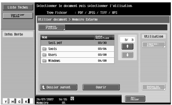 KONICA MINOLTA BIZHUB C253 - Sélection des fichiers - 1