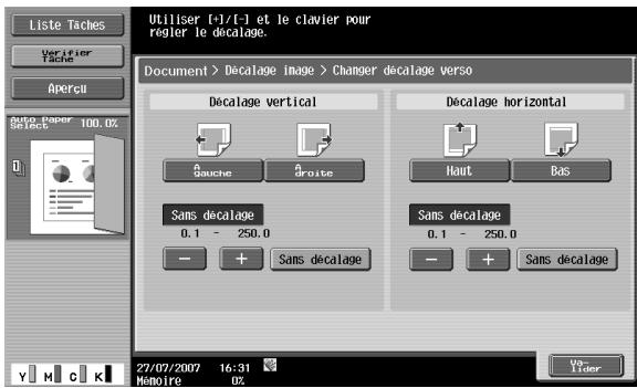 KONICA MINOLTA BIZHUB C253 - Décalage image - changer décalage verso - 1