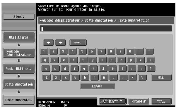 KONICA MINOLTA BIZHUB C451 - Spécifiez les paramètres désirés. Le texte peut être spécifique dans l'écran correspondant. - 2