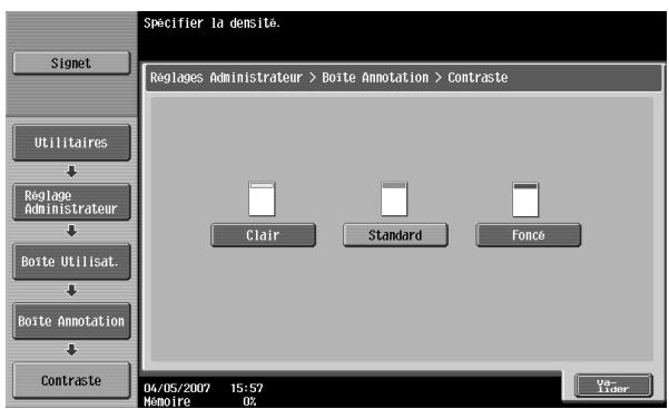 KONICA MINOLTA BIZHUB C451 - Spécifiez les paramètres désirés. Le texte peut être spécifique dans l'écran correspondant. - 4