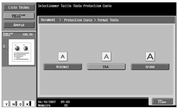 KONICA MINOLTA BIZHUB C451 - Pour appliquer la protection copie, appuyez sur [Oui] et spécifie les réglages de protection copie. - 9