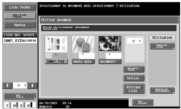 KONICA MINOLTA BIZHUB C451 - Appuyez sur [Impression securisée Boite Utilis.], puis sur [Validator]. - 4