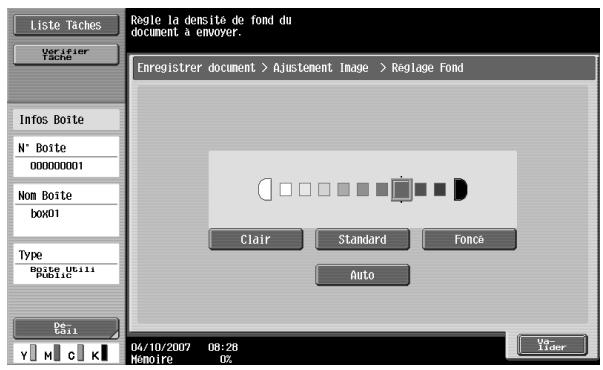 KONICA MINOLTA BIZHUB C451 - Ajustez la densité du fond. - 1