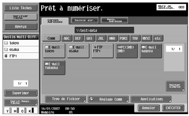 KONICA MINOLTA BIZHUB C451 - Vérifier les paramètres avant l'envoi - 1