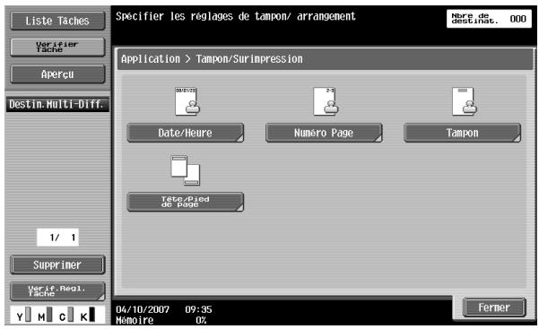 KONICA MINOLTA BIZHUB C451 - Appuyez sur [Tete/Pied de page]. - 1