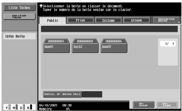 KONICA MINOLTA BIZHUB C451 - Recherche d'un nom de boite - 1