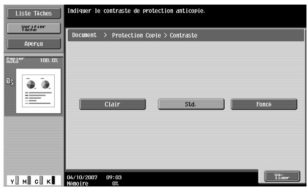 KONICA MINOLTA BIZHUB C451 - Pour appliquer la protection copie, appuyez sur [Oui] et spécifie les réglages de protection copie. - 7