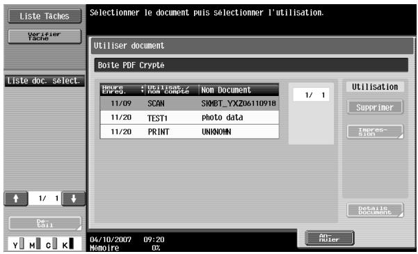 KONICA MINOLTA BIZHUB C451 - Sous "Utilisation", appuyez sur [Supprimer]. - 1