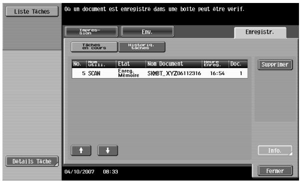 KONICA MINOLTA BIZHUB C451 - Afficher la liste des tâches en cours - 2