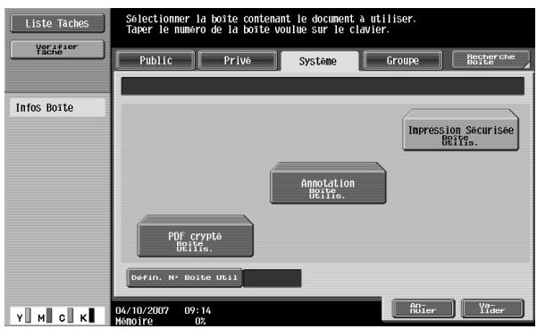 KONICA MINOLTA BIZHUB C451 - Appuyez sur [Impression securisée Boite Utilis.], puis sur [Validator]. - 1