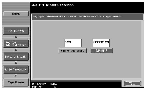 KONICA MINOLTA BIZHUB C451 - Spécifiez les paramètres désirés. Le texte peut être spécifique dans l'écran correspondant. - 5
