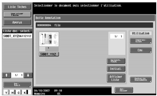 KONICA MINOLTA BIZHUB C451 - Sélectionnéz la boîte et appuyez sur [Valider]. - 3