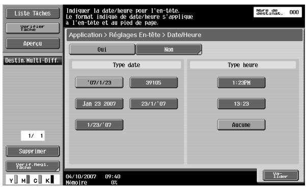 KONICA MINOLTA BIZHUB C451 - Appuyez sur [Tete/Pied de page]. - 6
