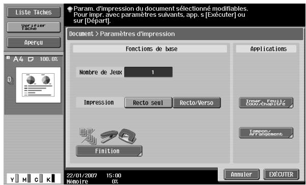 KONICA MINOLTA BIZHUB C451 - Tapez le mot de passer du document confidentiel et appuyez ensuite sur [Valider]. La liste des documents imprimables s'affiche. - 3