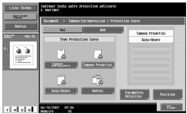 KONICA MINOLTA BIZHUB C451 - Pour appliquer la protection copie, appuyez sur [Oui] et spécifie les réglages de protection copie. - 12