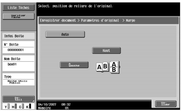 Liste Taches Verifier Tache Info Boite N° Boite 00000001 Nom Boite box01 Type Boite Utili Public De- C51 Select. position de reliure de l'original. Enregistrer document > Parametres d'original > Marge Auto Haut a Gauche A B A B 04/10/2007 08:32 Mémoire 0% Var- Lider