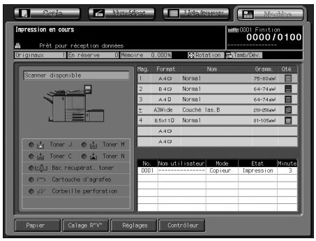 KONICA MINOLTA BIZHUB PRO C5500 - - Pendant qu'un travail d'impression est en cours : - 1